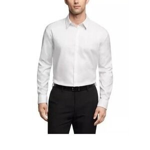 NEW Calvin Klein Men's XL/ 17 17.5 White Active Performance Fit Dress Shirt